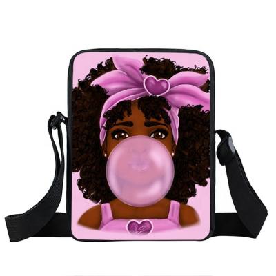 China Logo Afro Girls Cross Body Custom Made Durable Promotional Bags Handbags Messenger Bags Women Small Bolsos de Mujer for sale