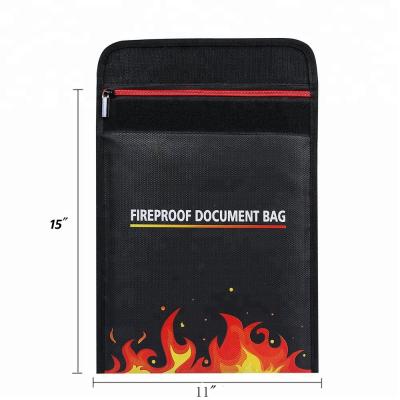 China Multifunctional custom made fiberglass fireproof fireproof bag for documents, money, jewelry and passport for sale