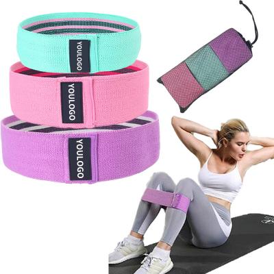 China Multicolor Thin Polyester Cotton Yoga Leg Lift Polyester Cotton High Level Fitness Exercise Hip Resistance Bands Squat Bands for sale