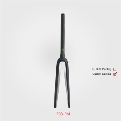 China Custom Flat BMX Carbon Fiber F03 Road Bike 700C Disc Brake Racing Road Fork for sale