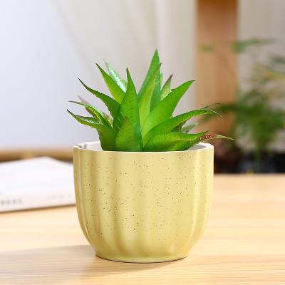 China China Ceramic Candy Color Flower Pot Striped Macarons Potted Plant Pots Ceramic Planters For Succulents for sale