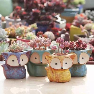 China China Factory Wholesale Ceramic Succulent Pots Cute Pots Office Home Decoration for sale