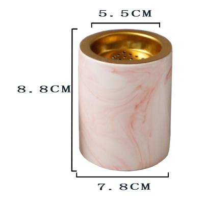 China Chinese Madden New Ceramic Censer 2021 Hot Elegant Fashion Middle East Marble Bakhoor Mabkhara Incense Holder for sale