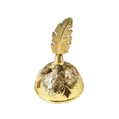 China Chinese incense wholesale custom logo morden gold metal mini lotus home base with metal holder censer for sale