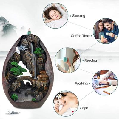 China Incense Backflow Censer Smoke Waterfall Resin Censer Resin Incense Holder Chinese Incense Holder for sale