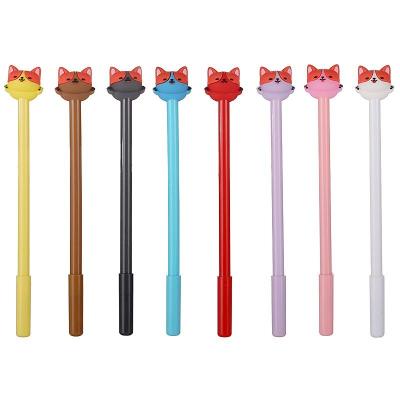 China Low MOQ promotional fast delivery pen KAWAYI FOX cartoon PVC TOP gel ink pen for sale