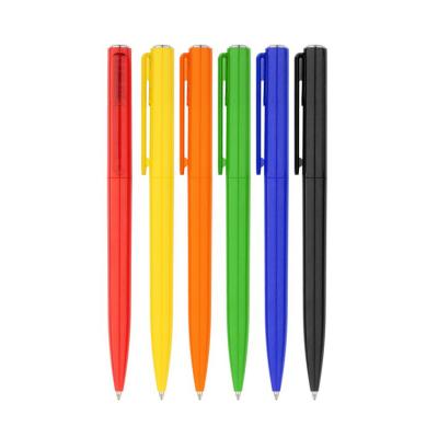 China Simple Pen Promotional Solid Plastic Ballpoint Pen With Customized Logo for sale