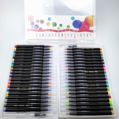 China 40 Vivid Color Soft Flexible Nylon Tip Water Color Brush Drawing Pen for sale