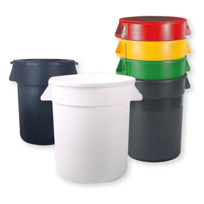 China Sustainable Outdoor Round Waste Bin POS Bin Galvinized Street Bin 50 Liter for sale