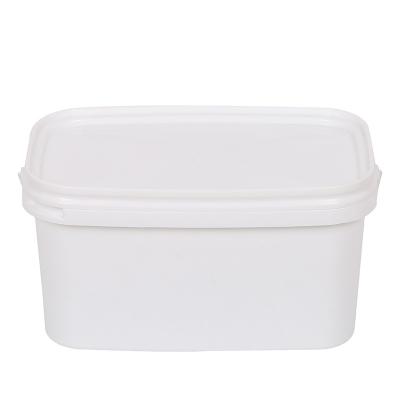 China 3 gallon clear plastic rectangular cheese bucket with metal handle 3l for sale