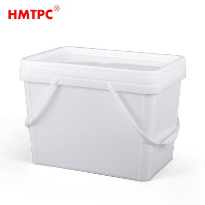 China 20L Sustainable 5 Gallon Rectangular Square Plastic Barrel Sealed Lid Handle Water Paint Food Grade Plastic Pail for sale