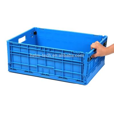 China Collapsible Collapsible Plastic Crate Folding Storage Basket Flat Box for sale