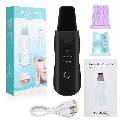 China Dropshipping Facial Scrubber Beauty Skin Peeler Sonic Face Tightening Care Tool Professional Portable Vibration Exfoliators for sale