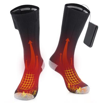 China Sustainable Heat Support Ski Socks Rechargeable Battery Electric Heated Thermal Winter Socks for sale