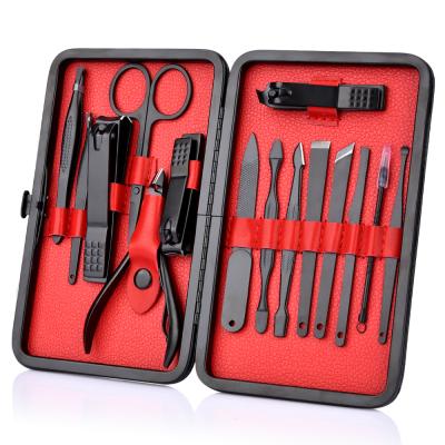 China Most Function Manicure Set Tool Quality Portable Super Gold Edge Kit Home Stainless Steel Nail Tip Cutter Manicure Pedicure Set for sale