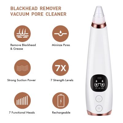 China USB Black Main Rechargeable Pore Monitor Electric Vacuum Cleaner Blackhead Remover With 3 Suction Adjustable Levels for sale