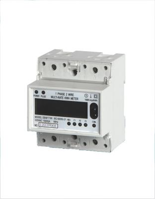 China Digital Din Rail Mounted Single Phase Kwh Meter / 1 Phase Energy Meter 0.02 A for sale