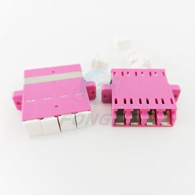 China Rose Quad Lc To Lc-Koppelings Multimode OM4 Kabel aan Vezel Optische Adapter Te koop