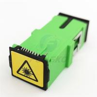 China Black Auto Shutter SC/APC Adapter SC Simplex Green Shell Singlemode Fiber Optic Adapters for sale