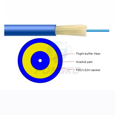 China cable a una cara interior G652D de la fibra del solo modo de 3m m GJFJV con la envoltura de LSZH en venta