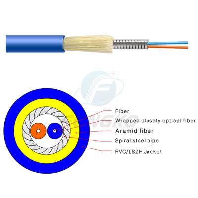 Chine Le PVC a enduit le câble blindé de noyau du câble optique 2 de fibre de distribution de Gjsfjv à vendre