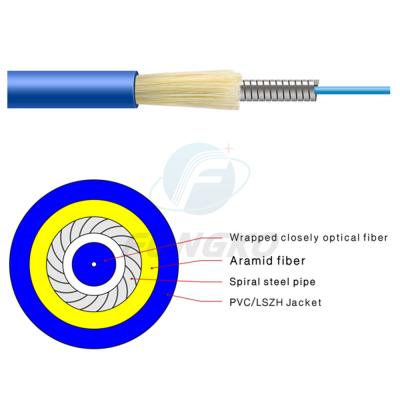 Chine Câble de fibre optique blindé GJSFJV de simplex de mode unitaire avec la veste de PVC à vendre