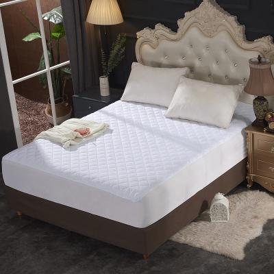 China China Factory White Cotton Waterproof Polyester Pongee Ultrasonic Quilted Mattress Protector / Cover for sale