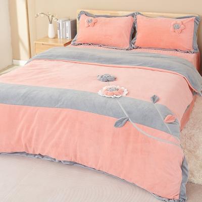 China Anti-Static Luxury Printed Linen Bamboo Jacquard Comforter Sheet Cotton Weave Bedding Set Polyester Fiber Blend Sheets Bamboo Sets for sale