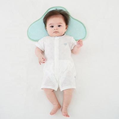 China Anti Static Blue Washable Anti Static Rollover Nap Baby Long Pillow U Shape Safety Organic Baby Pillow Kid For Newborn Infant for sale