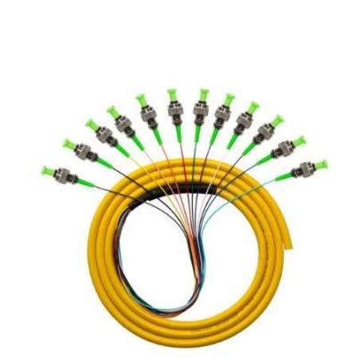 중국 12 코어 0.9mm 케이블 광섬유 피그테일 APC Upc FC St 커넥터 광 펀치 피그테일 판매용