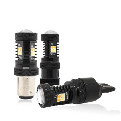 China Doppelfarbweiße gelbe 12V Talbahn-LED Bremsblinker-Lichter 1157 3157 7443 3030 16SMD zu verkaufen