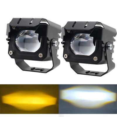 China 12-80V Ámbar 3570 LED de doble color LED luces de trabajo para motocicletas 30-60W fuera de la carretera luces de conducción en venta