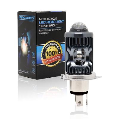 China Mini luz de conducción DRL Motocicleta faro LED bombilla H4 H6 BA20D P15D Auto coche ojo de pez proyector lente de doble color en venta