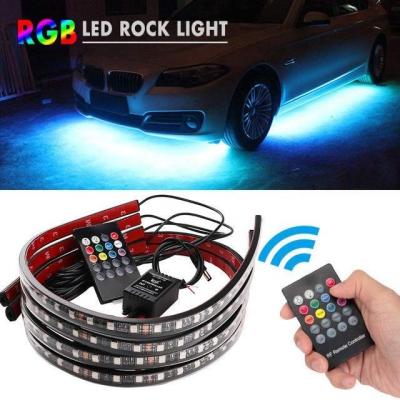 China Automóveis LED luzes interiores Multi-Color controle remoto ABS conjunto de lâmpadas 12V Car LED luzes Underglow flexível luz de faixa à venda