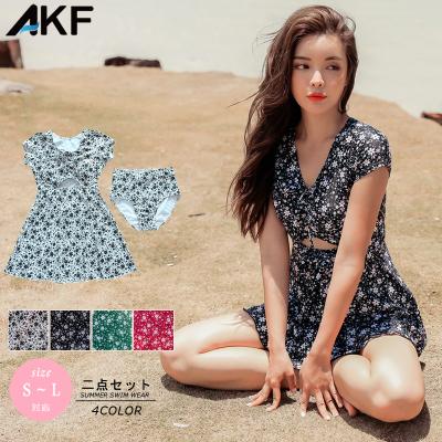 China New Customized Japanese Style Breathable Floral-pringting Swimwear Beach Wear Quick-drying Women Sports Wear for sale