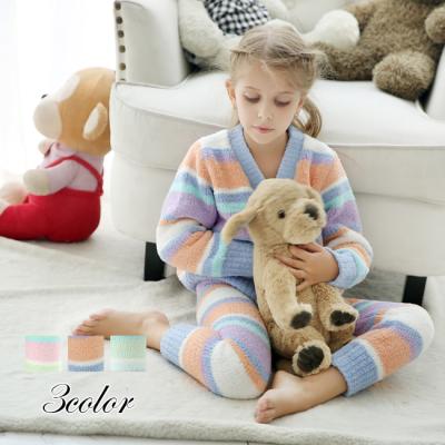 China Breathable Custom Design Long Sleeves Little Girl 2 Piece Set Sleep Wear Kids Winter Room Wear Pajamas for sale