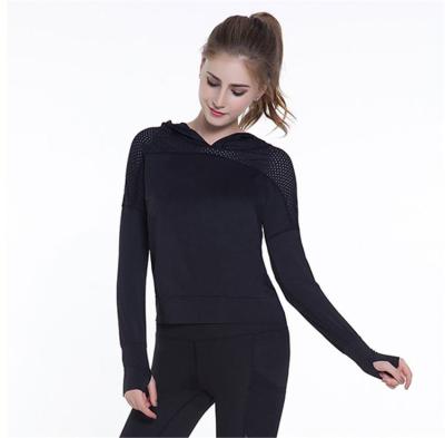 China Hooded Long Sleeve Style Fitness Yoga Wear Gym Gym Yoga Sport Wear Breathable Fashionable Top Women Sportswear for sale