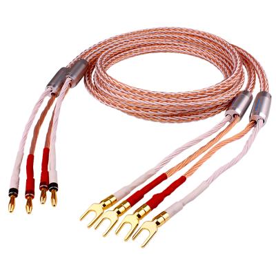 China YYAUDIO OCC 8TC Car Speaker Cable Fever Speaker Amplifier Connection Y-Y High Fidelity Cable/Banana Jack Plug/Y-Banana Plug for sale