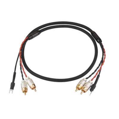 China Car YYAUDIO OFC HIGH FIDELITY Pure Copper Silver Plated Wire 2RCA To 2 RCA Male To Male Signal Phono Tonearm Cables Wire Cable Audio HiFi for sale