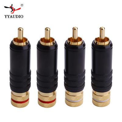 China audio & 24K Copper Plating Video HIGH FIDELITY Pure Gold VGA DIY RCA Connectors RCA Plug Video Audio Banana for sale