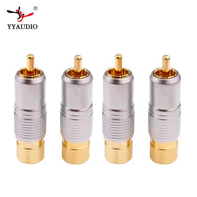 China audio & ODM Video Audio Video RCA Plug Connector Wholesale DIY 24K Copper Plating Gold Male HIFI OEM for sale