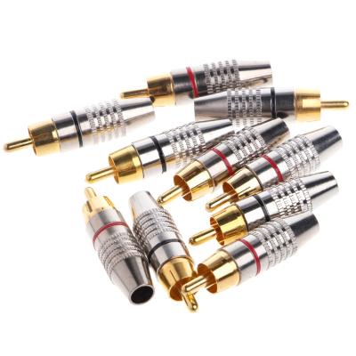 China audio & gold plated plug rca audio video locking banhado cable connector RCA video jack one ouro for sale