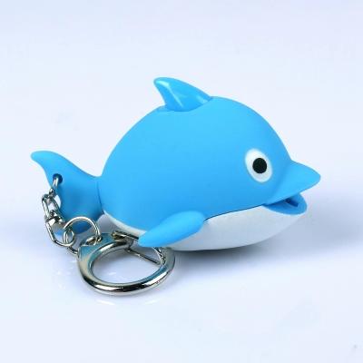 China L009 Dolphin LED Key Chain Plastic Creative Luminous Healthy Cute Marine Animal Key Chain for sale