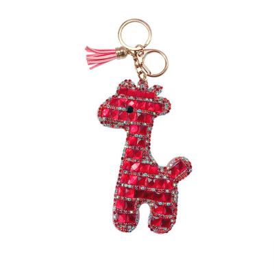 China Cute Glitter Key Chain Crystal Fashion Full Of Diamonds Fawn Rhinestone Keychain Promotion Gift Bling for sale