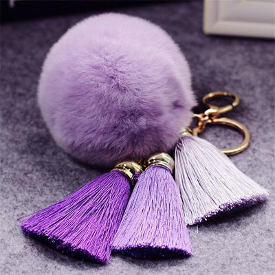 China New Arrival Plush Toy Plastic Cute Phone Key Chain Tassel Tassel Key Chain Pendant Custom Made Pompom for sale