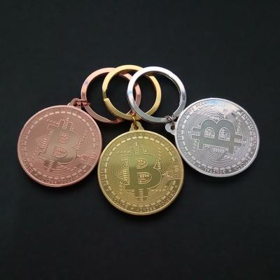 China New Metal Bitcoin Metal Keychain Music Jewelry Women's and Men's Pendant Metal Key Chain Custom Band Keychain for sale