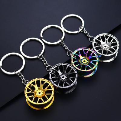 China Creative Gear Hub Turbo Key Chain Metal Car Metal Gift Brake Disc Shock Absorber Pendant for sale