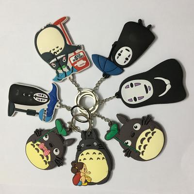 China Plastic Cute Cartoon Totoro 3d PVC Soft Key Chain With Custom Logo for sale