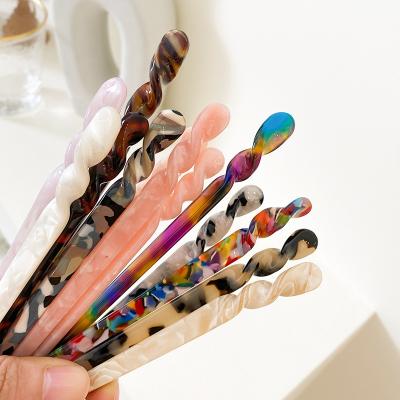 China Fashion Chinese Style Hair Sticks Vintage Acetate Wand Women Hairpins Wedding Hair Jewelry Accessories for sale