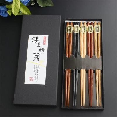 China 5 Pairs Disposable Reusable Japanese Natural Beech Chopsticks Chopsticks Tableware Instruments Kitchen Chinese Tools for sale